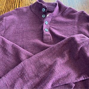 Alesbury Quarter Button Mens Sweater Mock Neck 100% Cotton Pullover Preppy Sz XL